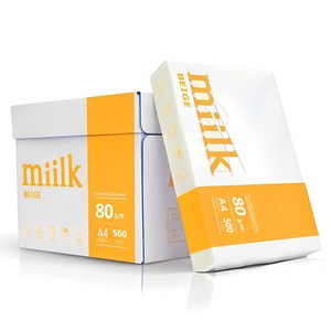 miilk 베이지 복사용지 80g, A4, 2500개