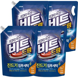 비트 때가쏙 진드기 드럼용 액상세제 리필, 2L, 4개