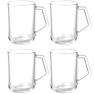 글라스락 내열강화 이지그립 머그컵 350ml, 투명, 4개