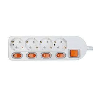 번개표 절전형 개별스위치 멀티탭 4구, 1.5m, 화이트, 1개