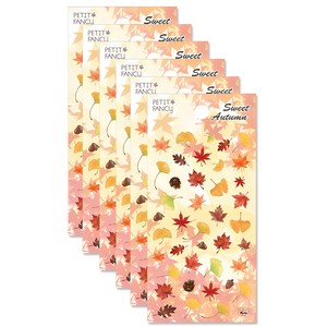 쁘띠팬시 sweet autumn 스티커 DA5413, 혼합색상, 6개