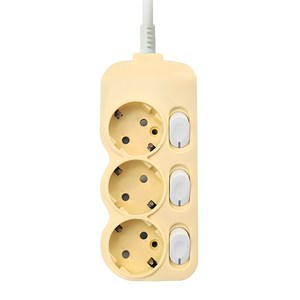 에코파워탭 국내 제조 개별 컬러 멀티탭 3구 CEPM-303C, 40cm, 크림바닐라, 1개