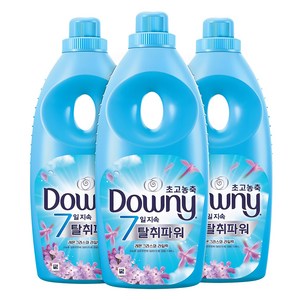 다우니 초고농축 7일지속 탈취파워 섬유유연제 레몬그라스와 라일락 본품, 1.05L, 3개