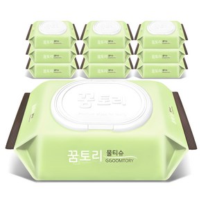 꿈토리 가득찬 챔프 엠보싱 물티슈 캡형, 55g, 100매, 10개