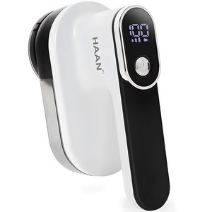 한경희생활과학 휴대용 충전식 세탁소 전문 보풀제거기 + 추가날, HAAN-FS3000, 화이트 + 블랙