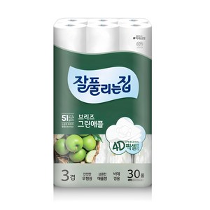 브리즈 그린애플 3겹 화장지, 25m, 30개입, 1개 골드박스 특가