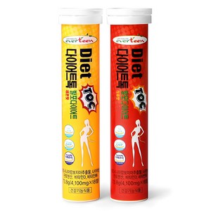 에버틴 다이어트톡 발포다이어트 가르니시아 레몬맛 + 석류맛, 1세트, 18정