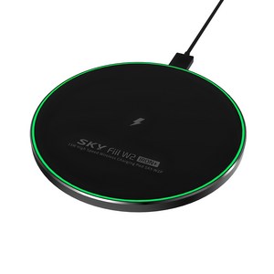 SKY 필 W2P 아이언+ 15W 고속 무선충전기 패드 SKY-W2P, 나이트블랙, 1개