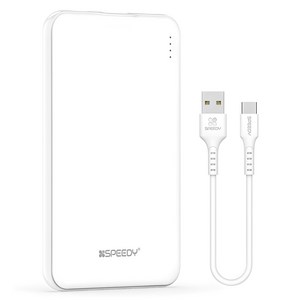 스피디 슬림핏 보조배터리 5000mAh + C타입 케이블, SPE-PBCP50, WHITE