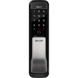 솔리티 손잡이 있음(유리문/샷시문 불가) 카드키 스마트 무타공 푸시풀 도어락, WP-501, 방문설치