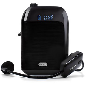 NEKO UHF 강의용 무선 마이크 휴대용 블루투스 앰프, NK-UA400S, 검정, 1개