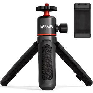BANADA 쇼티 브이로그용 미니 삼각대 + 스마트폰 거치 홀더, BND-STMN001, 블랙, 1개