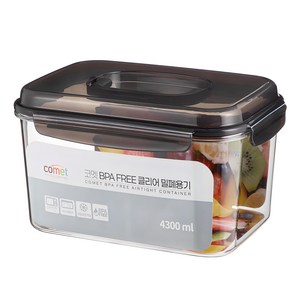 코멧 국내생산 BPA FREE 클리어 직사각 밀폐용기, 1개, 단품