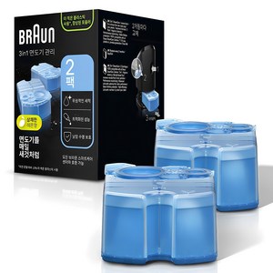 BRAUN 정품 클린 앤 리뉴 NEW 면도기 세정액, CCR, 2개