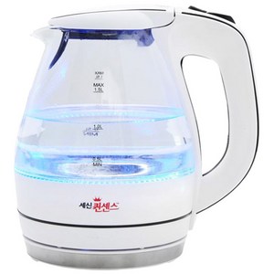 퀸센스 유리 무선주전자 1.5L, QS-1015S White