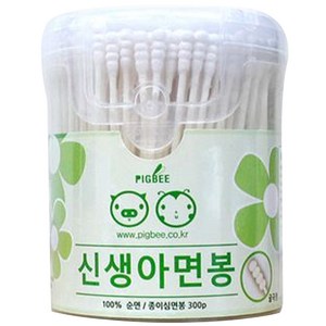 피그비 신생아 면봉, 300개입, 2개