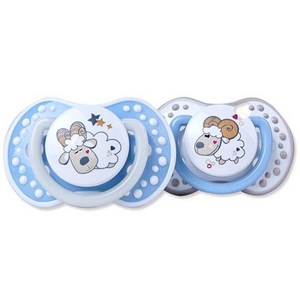 러비 야광 노리개 젖꼭지, 3단계 (6~18개월), 블루, 2개