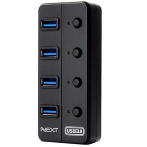 넥스트유 4포트 USB3.0 허브 NEXT 704U3 유전원, 블랙, 1개