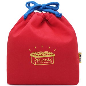 옥스포드 런치박스 보온보냉 파우치, 레드, 1개