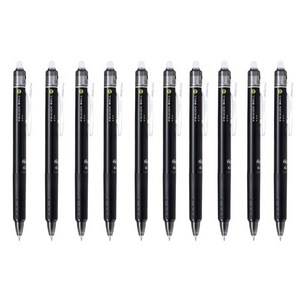 파이롯트 프릭션 볼 노크 중성펜 0.5mm, 검정, 10개