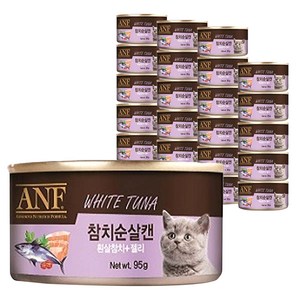 ANF 고양이 간식캔, 흰살참치 + 젤리, 95g, 24개