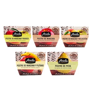 아넬라 100% 생과일 퓨레 5종 세트, 사과배, 바나나, 망고, 사과, 복숭아, 1세트, 1kg
