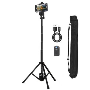 셀루미 INTO 고강도 2in1 블루투스 삼각대 셀카봉 134cm VCT-88, VCT-88(블랙), 1개, 리얼블랙