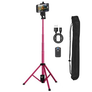 셀루미 INTO 고강도 2in1 블루투스 삼각대 셀카봉 134cm VCT-88, VCT-88(핑크), 1개