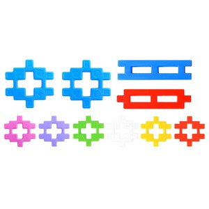 멀티 큰사각블럭 50p, 혼합색상, 1세트