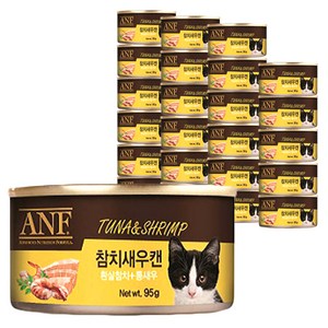 ANF 고양이 캔 생선, 참치 + 새우 혼합맛, 95g, 24개