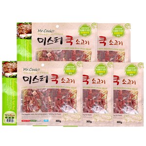 미스터쿡 강아지 큐브 져키, 소고기, 300g, 5개