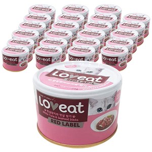 사조러브잇 고양이 레드라벨 간식캔, 혼합맛(흰살참치/맛살), 160g, 24개