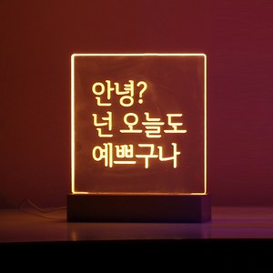 아트조이 DIY 아크릴 LED 셀프 무드등 + 철펜 세트, 웜 화이트