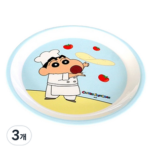 짱구 원형접시 24cm, 혼합색상, 3개