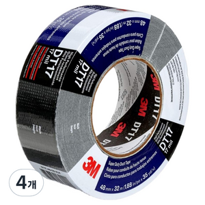 쓰리엠 슈퍼 듀티 고성능 덕트 테이프 블랙 48mm x 32m DT17, 4개