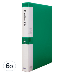 영오 클리어파일 케이스형 60p, 녹색, 6개