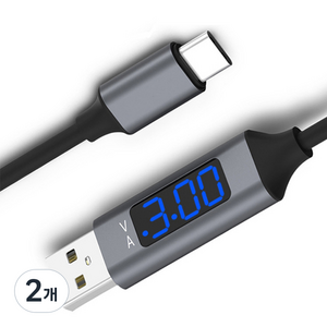 TERA USB 전압 전류 측정 디지털 테스터 케이블 일반형 8핀 블랙, 2개