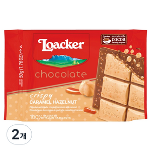 로아커 초콜릿 크리스피 카라멜 헤이즐넛, 2개, 50g