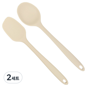 모모빈 실리콘 이유식 스파츌라 L + 멀티스푼 L 세트, 크림 브륄레, 2세트, 스파츌라 + 멀티스푼