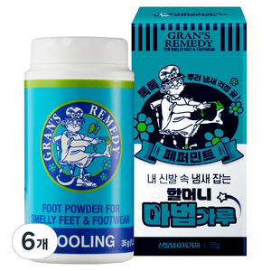 그랜즈레미디 신발냄새제거제 페퍼민트 본품, 35g, 6개