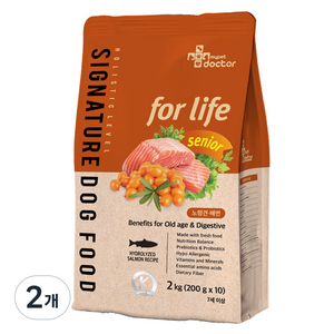 마이펫닥터 시니어 강아지 시그니처 푸드 포 라이프 건식사료, 연어, 2kg, 2개
