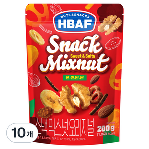 바프 스낵믹스넛 오리지널 단짠단짠, 200g, 10개