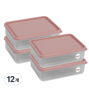 비트리 휘어지는 냉동실 정리용기 시즌2 600ml 핑크, 1개입, 12개