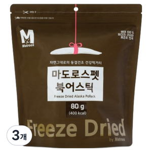 마도로스펫 반려동물 동결건조 간식 스틱, 북어, 80g, 3개