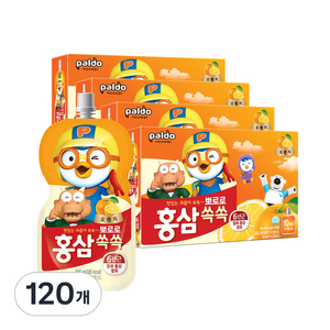 팔도 뽀로로 홍삼쏙쏙 오렌지맛 음료, 100ml, 120개