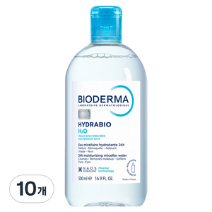 바이오더마 하이드라비오 H2O 클렌징 워터, 500ml, 10개