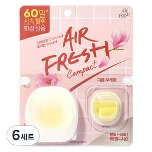 에어후레쉬 컴팩트 방향제 퍼퓸 부케향 본품 6ml + 리필 6ml 세트, 12ml, 6개
