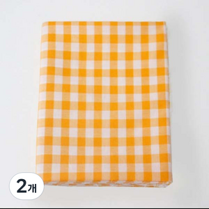 선염 체크 원단 30수 ws10101 오바로크, 03 오렌지, 2개
