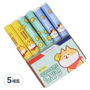 모닝글로리 연필캡 댕댕프렌즈 6p 세트, 혼합색상, 5세트