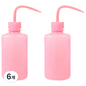 월드가드닝 물조리개 미세 다육 물뿌리개 500ml, 6개, 투명 라이트핑크